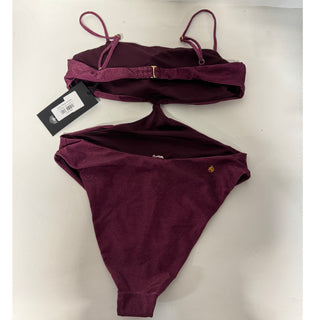 NWT The Garzetta Arena Side Cutout One Piece Bikini Burgundy Women's Size Large