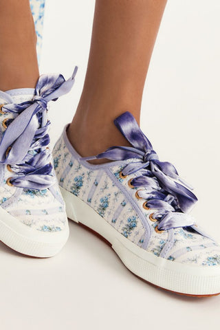 LoveShackFancy x Superga Floral Print Classic Canvas Sneaker Purple Womens 39.5
