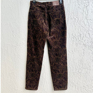 Lauren Ralph Lauren High Rise Paisley Print Straight Leg Pants Brown Women US 4