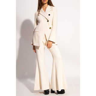 Proenza Schouler Asymmetric Textured Oversized Suiting Blazer Ivory Women's 4