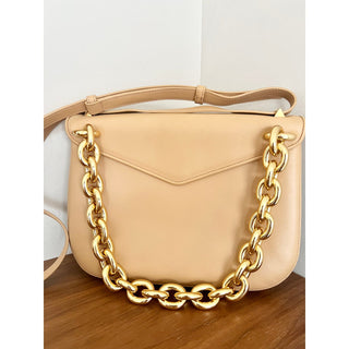 NEW Bottega Veneta Classic Chain Raffaeello Leather Chain Shoulder Bag Beige