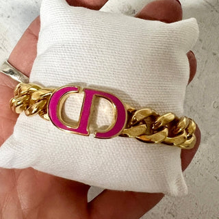 NWT Dior 30 Montaigne Gold-Finish Metal Chain Link Bracelet With Lobster Clasp