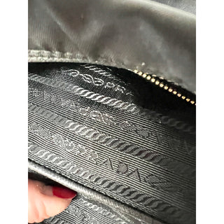 Prada Nylon Tote Bag With Saffiano Leather Hawaiian Appliqué Black (Nero)