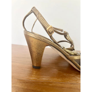 Giuseppe Zanotti Leather Rhinestone Strappy Sandals Gold women 36 / 6