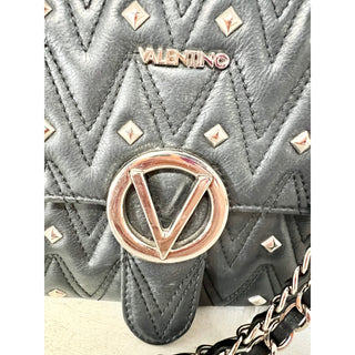 Valentino By Mario Valentino Antoinette Diamond Leather Shoulder Bag Black