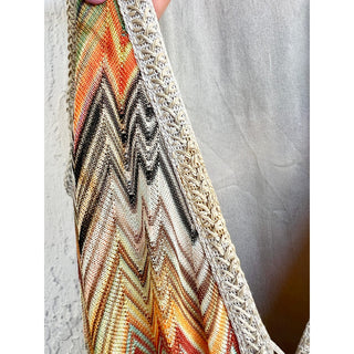 Missoni Sleeveless Woven Chevron V Neck Maxi Dress Multicolor Women's Medium