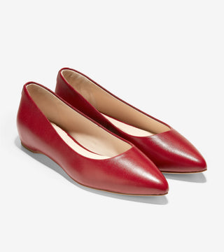 NWOT Cole Haan Brenna Skimmer Leather Pointed Toe Ballet Flats Red Women's US 9