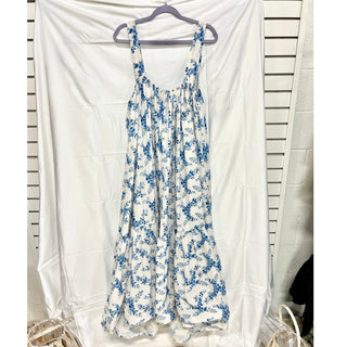 In The Style Lorna Luxe Caterina Willow Print Trapeze Maxi Dress Blue Women's 16