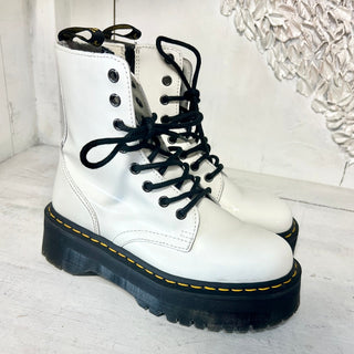 NWOT Dr. Martens Jadon Leather Lace Up Platform Boots White Unisex 38 EUR M6/L7