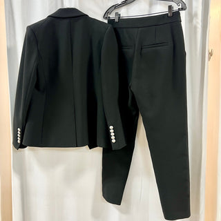 Veronica Beard Double Breasted Blazer & Renzo Trouser Pant Set Black Women 6/ 10