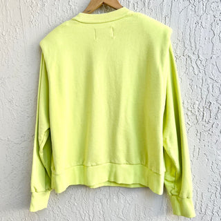 Pistola Kirsten Shoulder Pad Cotton Pullover Sweatshirt Lime Green Women's Large