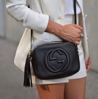 Gucci GG Leather Soho Leather Disco Bag Black Women's Size Small