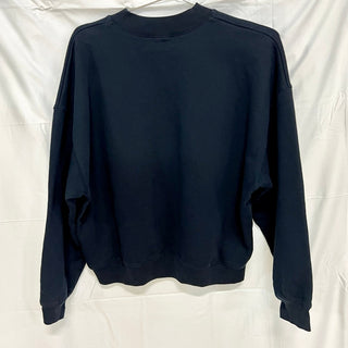 Frame Block Letter Long Sleeve Crew Neck Sweatshirt Navy Blue Women's Size L