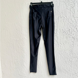 NWT Agua De Coco High-Waisted Body-Fit Buttons Straight Pants Black Women's P/S