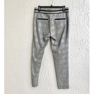 Veronica Beard Plaid High Waisted Straight Leg Trouser Pants Gray Women's US 6