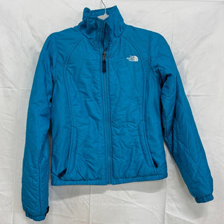 The North Face Long Sleeve Full Zip Quilted Puffer Jacket aqua Blue Women XS