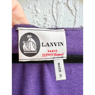 Lanvin Sleeveless Cotton Blend Scoop Neck Belt Midi Dress Purple Women's S / M