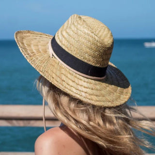 Anya and Niki The Tower Wide Brim Straw Hat with Leather Strap One Size