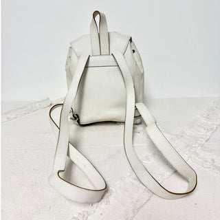 Salvatore Ferragamo Gancini Leather School Draswtring Backpack White /Silver