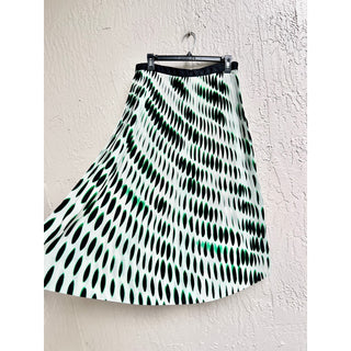 $600 NWT Dries Van Noten Len Lye Printed Sarian Bis Maxi Skirt White Women 36 /4