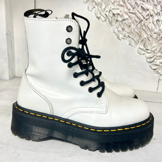 NWOT Dr. Martens Jadon Leather Lace Up Platform Boots White Unisex 38 EUR M6/L7