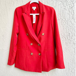 NWT The Drop Long Sleeve Notch Lapel Double Breasted Blazer Red Women's Small