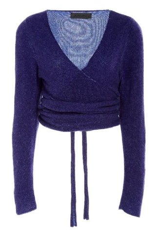 The Elder Statesman Medium Plaited Ballet Wrap Cardigan Oatmeal Women's Size XS