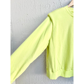 Pistola Kirsten Shoulder Pad Cotton Pullover Sweatshirt Lime Green Women's Large