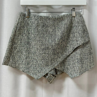 NWT superdown Rosalyn Metallic High Rise Tweed Skort Black/White Women's Size XS