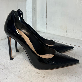 Christian Dior D-Moi Patent Calfskin Pointed Stilettos Pumps Black Size 39.5 / 9