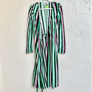 Diane Von Furstenberg Striped Tilly Midi Wrap Dress Multicolor Women's Medium