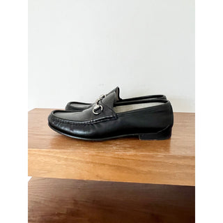 Gucci Leather Horsebit Dress Loafers Shoes Slip On Black Men's Size 8.5