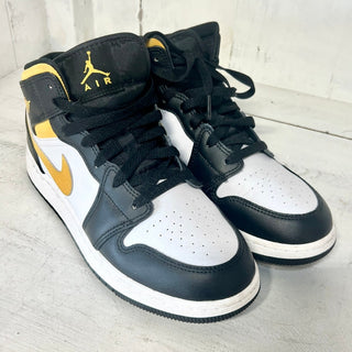 Nike Air Jordan 1 Mid Colorblock Lace Up Sneaker White/Pollen/Black Boy 6.5Y /39