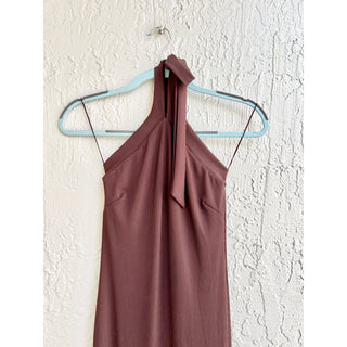 Rumer Sleeveless Jersey Halter Neck Lotte Maxi Dress Chocolate Women's Size XS