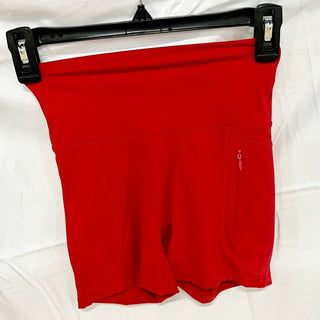 Adanola Ultimate Ultra Crop Pocket High Rise Workout Short Classic Red Womens XS