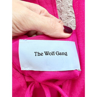 The Wolf Gang Linen Blend Open Back Valerie Mini Dress Pink Women's Size Medium