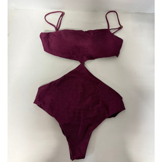 NWT The Garzetta Arena Side Cutout One Piece Bikini Burgundy Women's Size Large