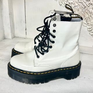 NWOT Dr. Martens Jadon Leather Lace Up Platform Boots White Unisex 38 EUR M6/L7