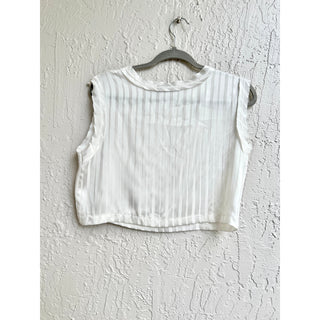 Nonchalant Label Melanie Striped Sleeveless Muscle Crop Top White Womens Size S