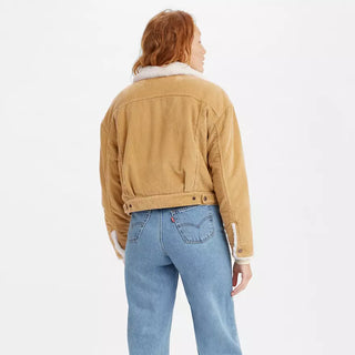 Levi's Heritage Corduroy Sherpa Trucker Jacket Iced Coffee - Neutral Womens M