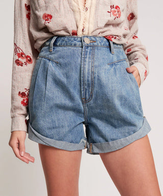One Teaspoon Streetwalkers High Waist 80s Fit Denim Shorts Venice Blue Womens 26