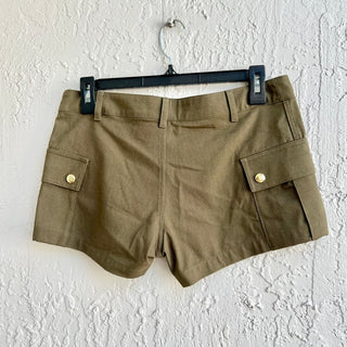 NWT $800 Celine 100% Cotton Slim Fit Cargo Mini Short Khaki Women FR 36 / US 4