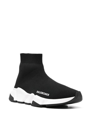Balenciaga Knit Fabric Speed Trainer Sock Sneakers Black White Women's Size US 8