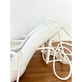 Billini Lace Up Ankle Strap Stiletto Heel Shayla Pump Sandal White Women's US 7