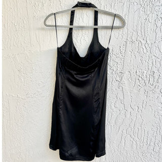 NWOT Zara Sleeveless Open Back Halterneck Mini Dress Black Women's Size Medium