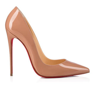 Christian Louboutin So Kate Patent Pointed High Heel Pumps Blush Beige Women's 39.5