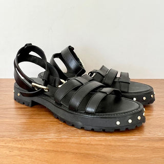 Asos Faux Leather Studded Gladiator Sandal Black Women's Size UK 7 / EU 40 /US 9