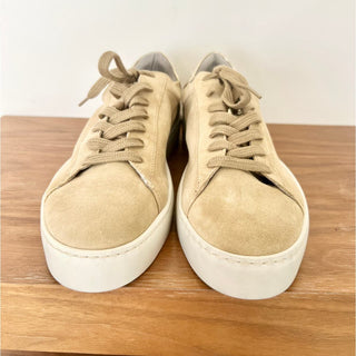 NWT AllSaints Shana Low Top Chunky Sole Suede Sneakers Oak Beige Women's US 11