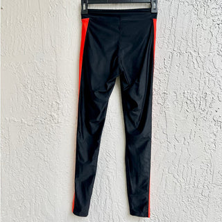 P.E. Nation The Knock Out Leggings Pull on Performance Black Orange Womens Small