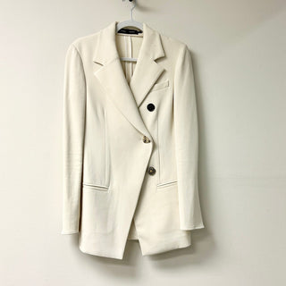 Proenza Schouler Asymmetric Textured Oversized Suiting Blazer Ivory Women's 4